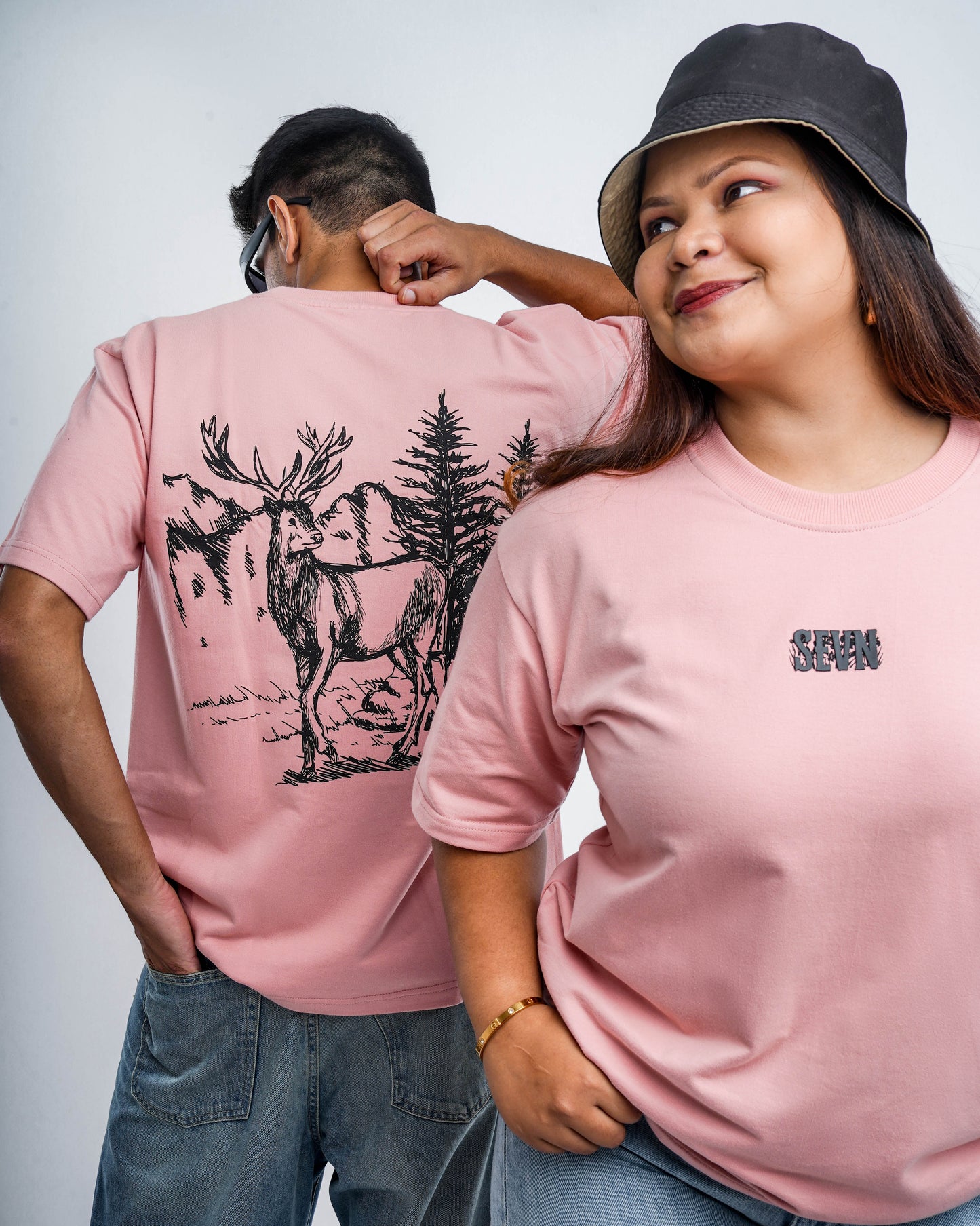 Deer Peach Oversized Tee