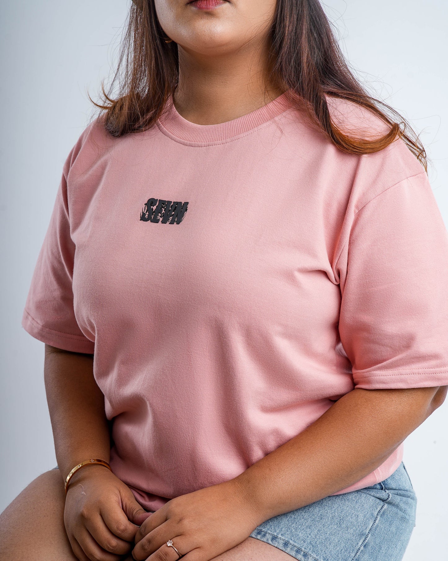 Deer Peach Oversized Tee